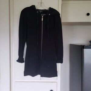 Bebe Black Long Hoody Jacket Size L